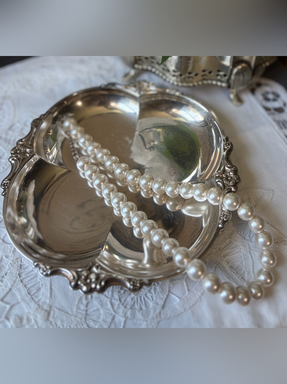 International Silver vintage floral tray heritage decor